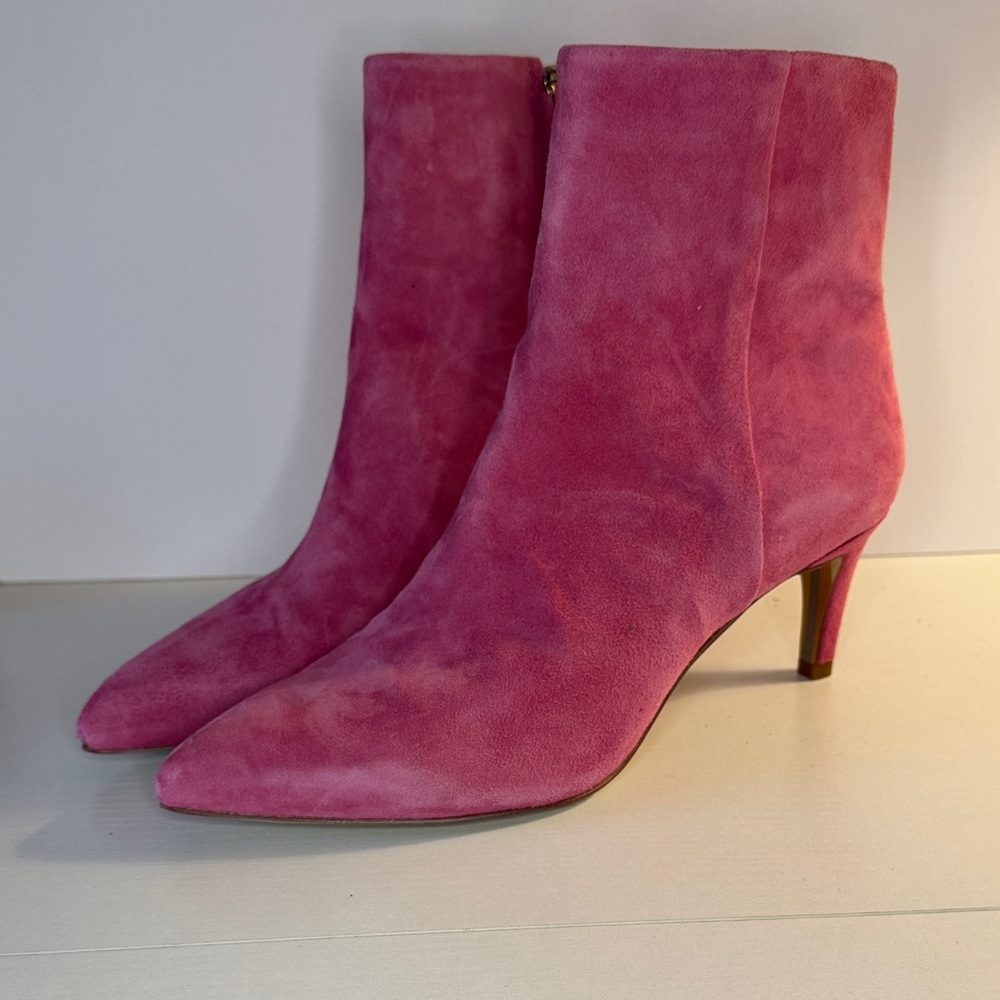 Sam Edelman Barbie Pink Suede Heeled Boots